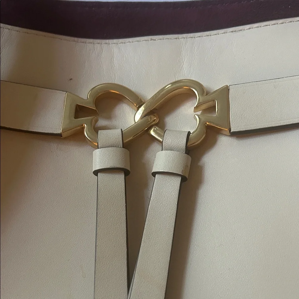 Kate Spade New York Cream Leather Structured Satchel Tote – Gold Hardware
